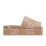Шлепанцы Gucci Wmns Platform Slide Sandal 'Jumbo GG - Beige Light Pink' 2