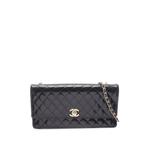 2011 CC Quilted Patent East West Flap Clutch with Chain shoulder bag 1