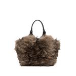 mini DUA faux-fur top-handle tote bag 1