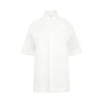 Футболки с коротким рукавом Bottega Veneta Compact Cotton Toile Short-Sleeve Shirt 'Мел' 3