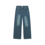 diamond-pattern wide-leg jeans 1