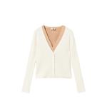 ribbed trompe l'oeil cardigan 1