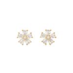 Серьги-гвоздики You're A Gem Flower Studs Clear/Gold KO969 1