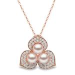 Колье Petal из розового золота с жемчугом и бриллиантами 1