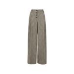 grey herringbone wide-leg pleated trousers 1
