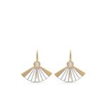 18kt yellow gold Vintage Fan diamond earrings 1