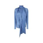 pussy-bow draped silk blouse 1