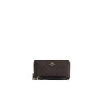 Кошелек Coach Long Zip Around Wallet из фирменного канваса, цвет Walnut Black, модель CW778 1