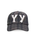 check-pattern logo-patch cap 1
