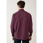 Мужская рубашка лесоруба Navy Blue-Red из хлопковой клетчатой фланели A32Y2158 2