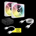 Corsair iCUE LINK QX140 RGB Starter Kit 140 мм PWM вентилятор — белый (двойной комплект) 1