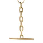 14K GOLD MEDIUM SQUARE OVAL LINK FAUX TOGGLE LARIAT NECKLACE 2