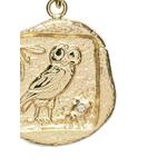 Подвеска Owl Athena из желтого золота с бриллиантами 2