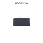 RFID Длинный кошелек на молнии из натуральной кожи, темно-синий 2