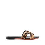 Шлепанцы с леопардовым принтом и пряжками 1