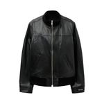 Бомберы Undercover Zip Up Leather Blouson «Черный» 1