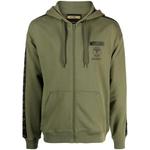logo-print zip-up organic cotton hoodie 1