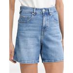 faded-effect high-waisted denim shorts 2