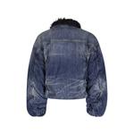 faux-fur trim padded denim jacket 2