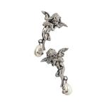 Серьги Vivienne Westwood Putti 'Платина/Кремово-розовый Жемчуг' 1