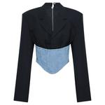 Укороченный блейзер со вставкой-корсетом 1