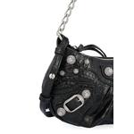 Цепь с тиснением под крокодила со стразами Le Cagole Mini Shoulder Bag в черном цвете 4
