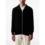 zip-up ribbed-trim cardigan 1