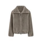 faux-fur elasticated-hem jacket 1
