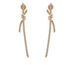 Серьги-подвески Knot из розового золота с бриллиантами 1
