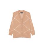 logo-intarsia V-neck cardigan 1