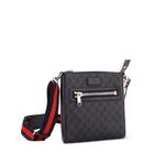 Маленькая сумка через плечо Web Strap Front Zip Messenger Bag GG Coated Canvas 1