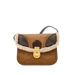 shearling-trim leather cross body bag 1
