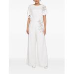 floral-embroidered short-sleeve jumpsuit 2