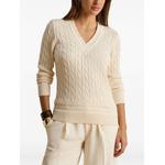 cable-knit V-neck sweater 2