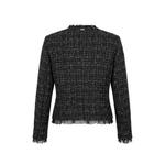 bouclé-knit tulle-trim jacket 2