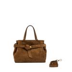 medium Miranda belted suede tote bag 1
