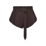 Короткие шорты с поясом и складками 1