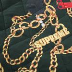 Пуховики Supreme Chains Quilted Jacket 'Темно-зеленый' 2