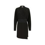 silk and acetate crêpe cady tuxedo dress with monili 1