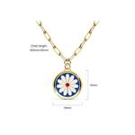 Bullion Blue Blossom Колье с голубым цветком в золоте 4
