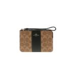 Женский клатч Corner Zip в Signature Canvas с полоской цвета Khaki CW854 1
