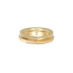 Кольцо Ring Band Duo Basic Twisted Structure Trend Gold Plated 3