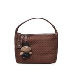 woven-effect charm-detail shoulder bag 1