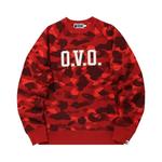 Свитшоты BAPE x OVO Color Camo Crewneck 'Red' 1