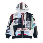 Худи Supreme Patchwork Zip Up Hooded Sweatshirt «Navy» 1