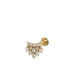 Серьга-гвоздик Royal Crown из желтого золота с бриллиантами 2