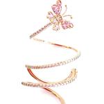 Кольцо Butterfly Spiral из розового золота с бриллиантами и сапфирами 2