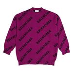 Толстовки Balenciaga All Over Logo Sweatshirt 'Фуксия/Черный' 1