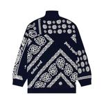 Худи-полузастёжка Palm Angels Jacquard Bandana Half Zip Pullover 'Blue/White' 2