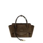 small Flap logo-stamp suede tote bag 1